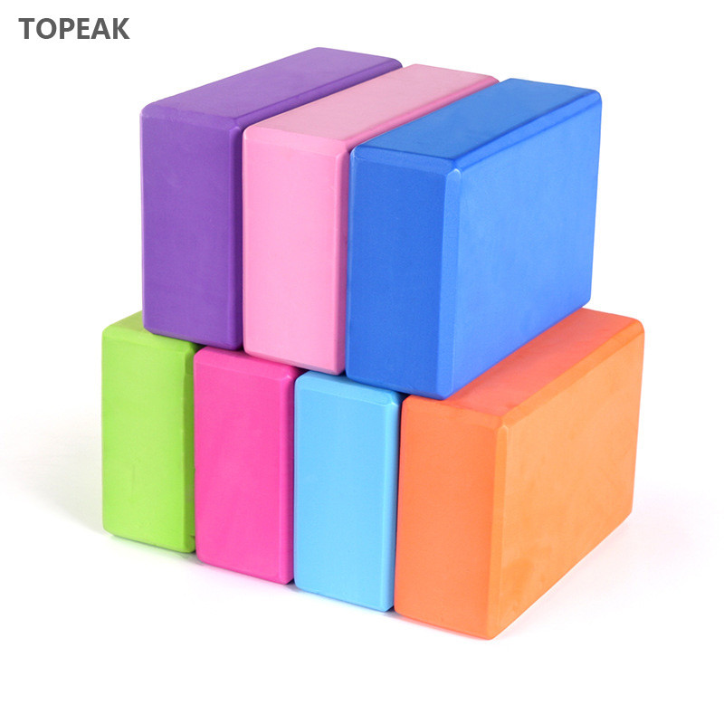 High Density Purple Blue Eva Yoga Block 4x6x9" Soft Balance Training
