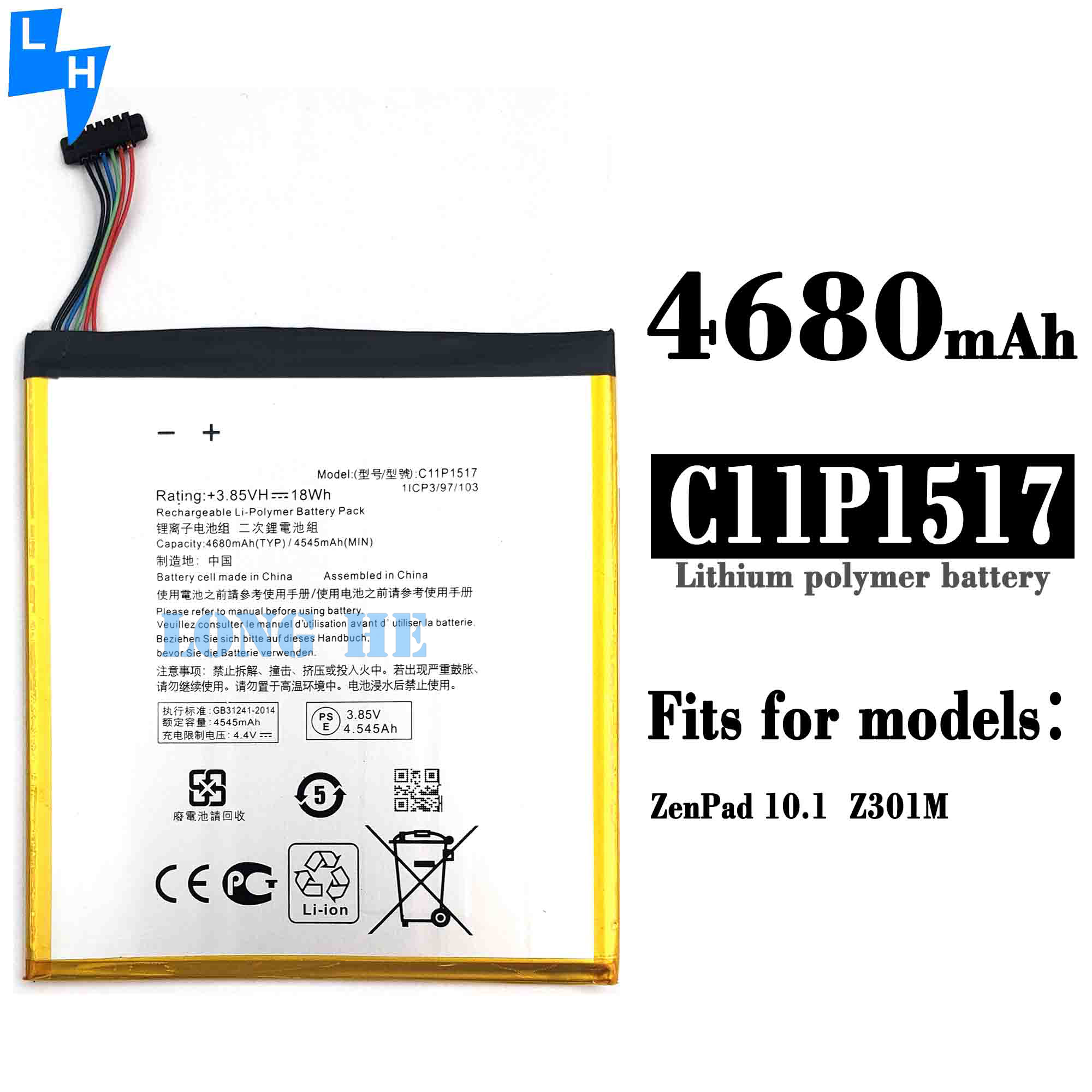 High Capacity 4680mAh C11P1517 Tab battery for ASUS ZenPad 10.1 Z301M Guaranteed Stock