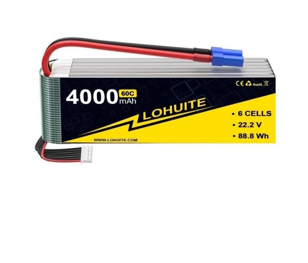 22.2V 4000mAh 6S Battery Dean 60C 6S LIPO BATTERY 4000MAH For Long-Lasting
