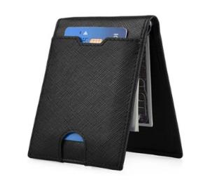 Wholesale Stylish Mens Leather Wallet , Custom Handmade PU / PVC Leather Card Clip Wallet from china suppliers