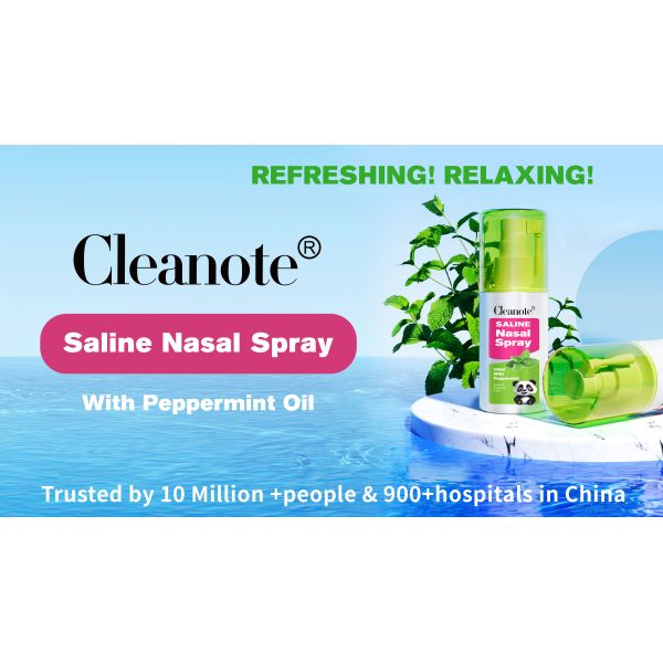 Cleanote Saline Nasal Spray 0.9% NaCl 100ml With Peppermint For Rhinitis Cold Congested Irritated Nasal Refreshing