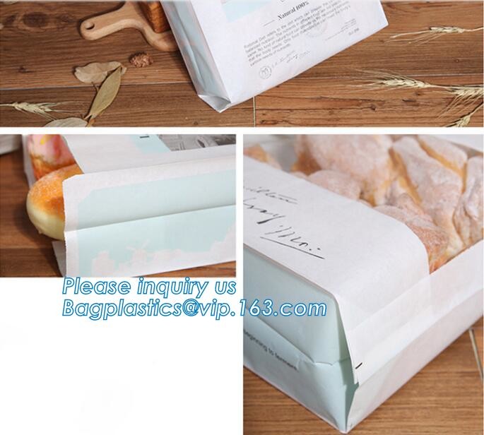 zipper. ziplock, Custom printed paper bread bags use for food packaging,Open Top Kraft Paper Laminated Foil Lined Flat B
