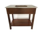 White quart simple design American hotel Custom made dark walnut Wooden bathroom