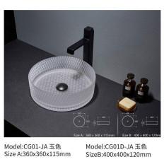 Wholesale Bathroom Crystal Black Tempered Glass Basin Sink Round Colorful Diamond Design from china suppliers