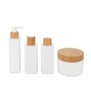 Wholesale 180ml White Lotion Cosmetic Bamboo Bottle With Bamboo Cap from china suppliers