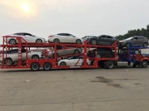 Wholesale Customization BPW Axle 2 Axle Transport Truck Semi Trailer 2 Layer Car Transport Trailer from china suppliers