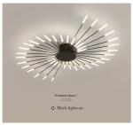 Nordic fireworks ceiling lamp bedroom living room LED black ceiling lights