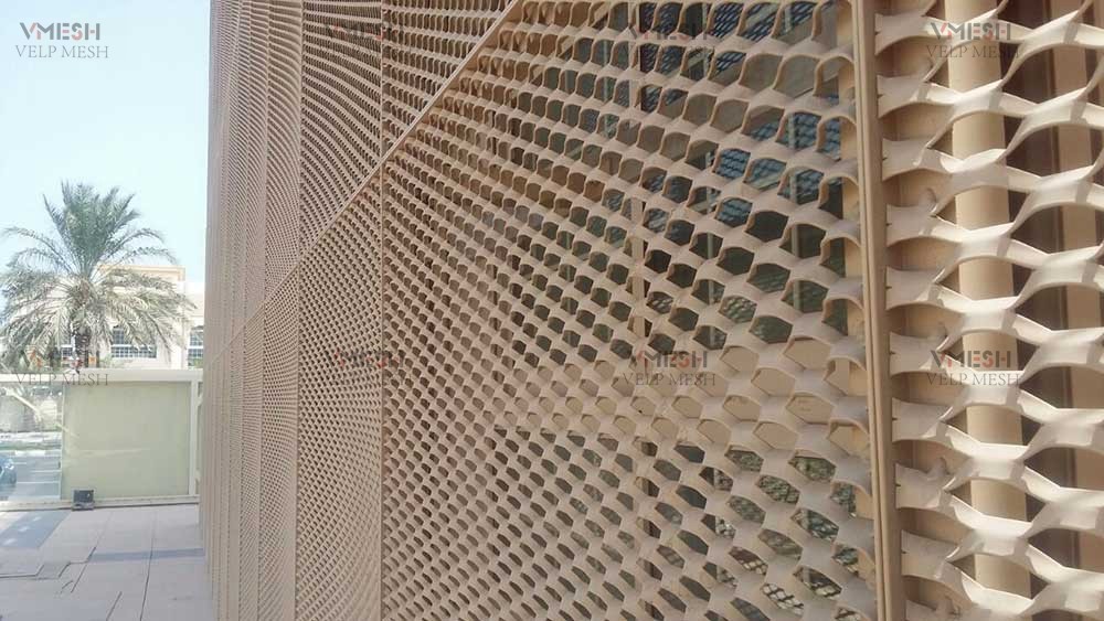 Perforated Powder Coated Aluminium Expanded Metal Mesh For Exterior Wall Decoration