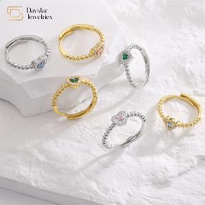 Wholesale Women Gold Plated 18K Diamond Rings Zircon Crystal Love Heart Jewelry from china suppliers