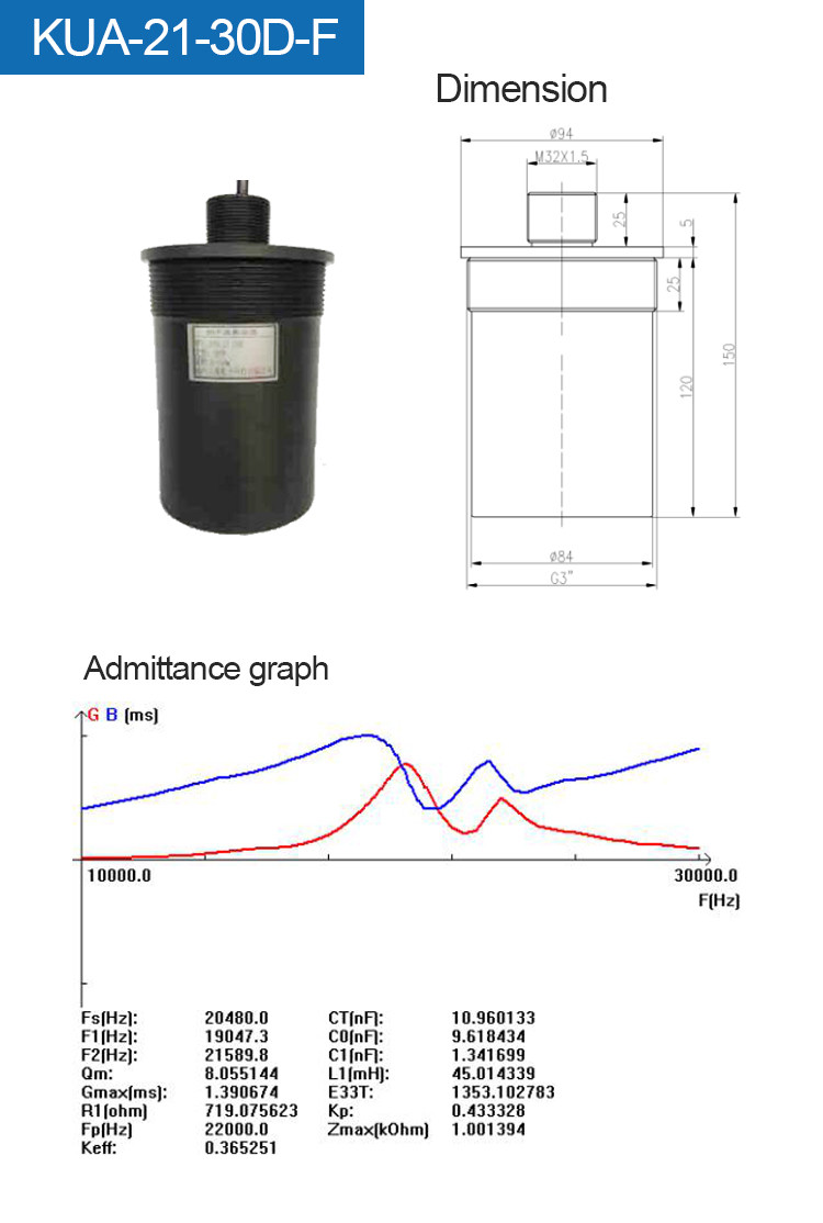 IP68 Ultrasonic Transducer Sensor High Resolution For Wind Speed Indicator