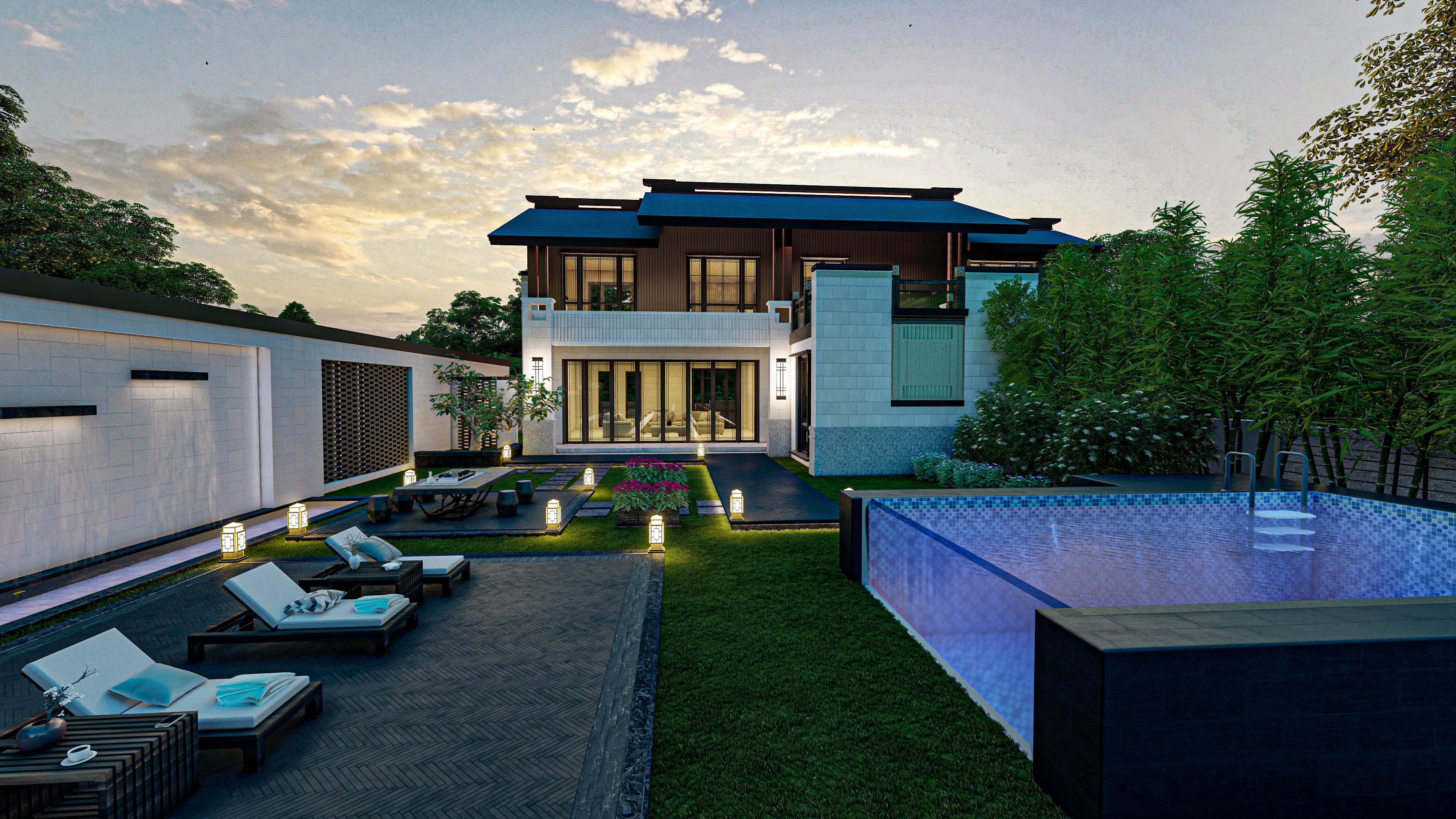 Two Water Pumps Complete Filtration Prefabricated Swimming Pool for Underground Space