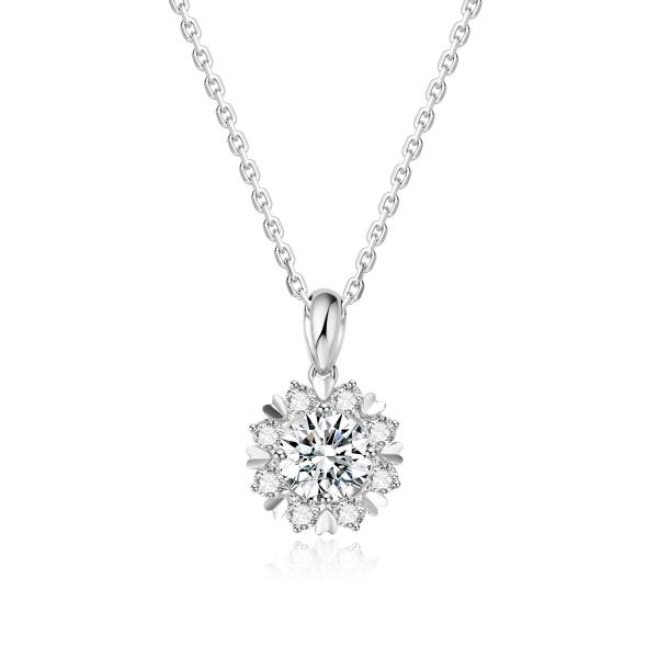 Classic Design 18k Gold Lab-Grown Diamond Pendant White Diamond Jewelry For