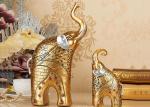 Animal Resin Home Decorations Crafts Gold Color Elephant Figurine Statue