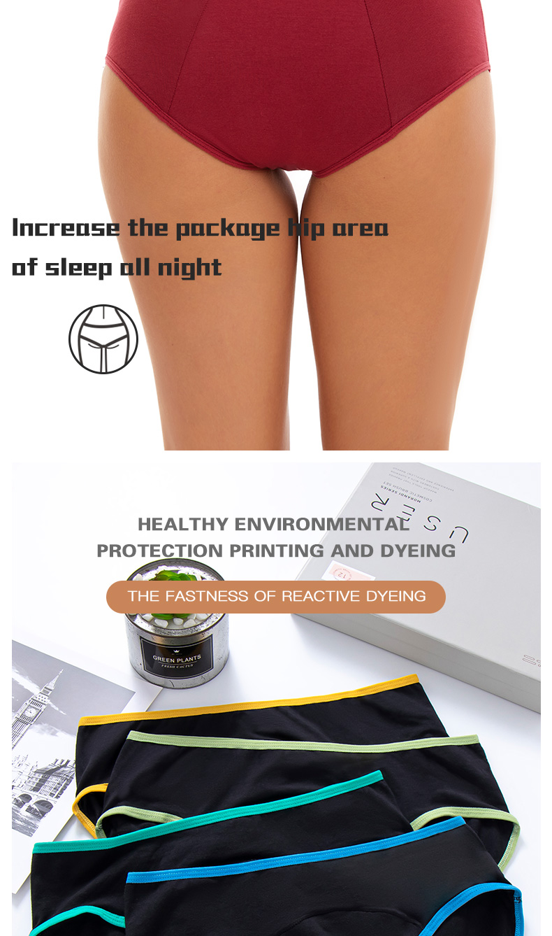 Cotton Women'S Leak Proof Underpants High Absorbing Mid Waist Underwear