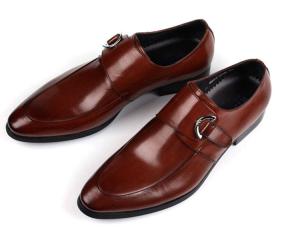 Wholesale Black / Brown Burnished Leather Shoes , Leather Monk Strap Dress Shoes from china suppliers