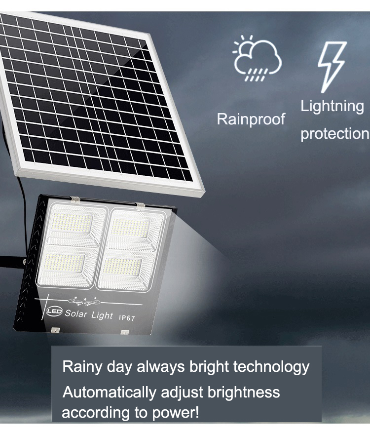 Road Lighting 25W 60W 100W 150W 200W 300W Wireless Motion Sensor Solar LED Floodlight