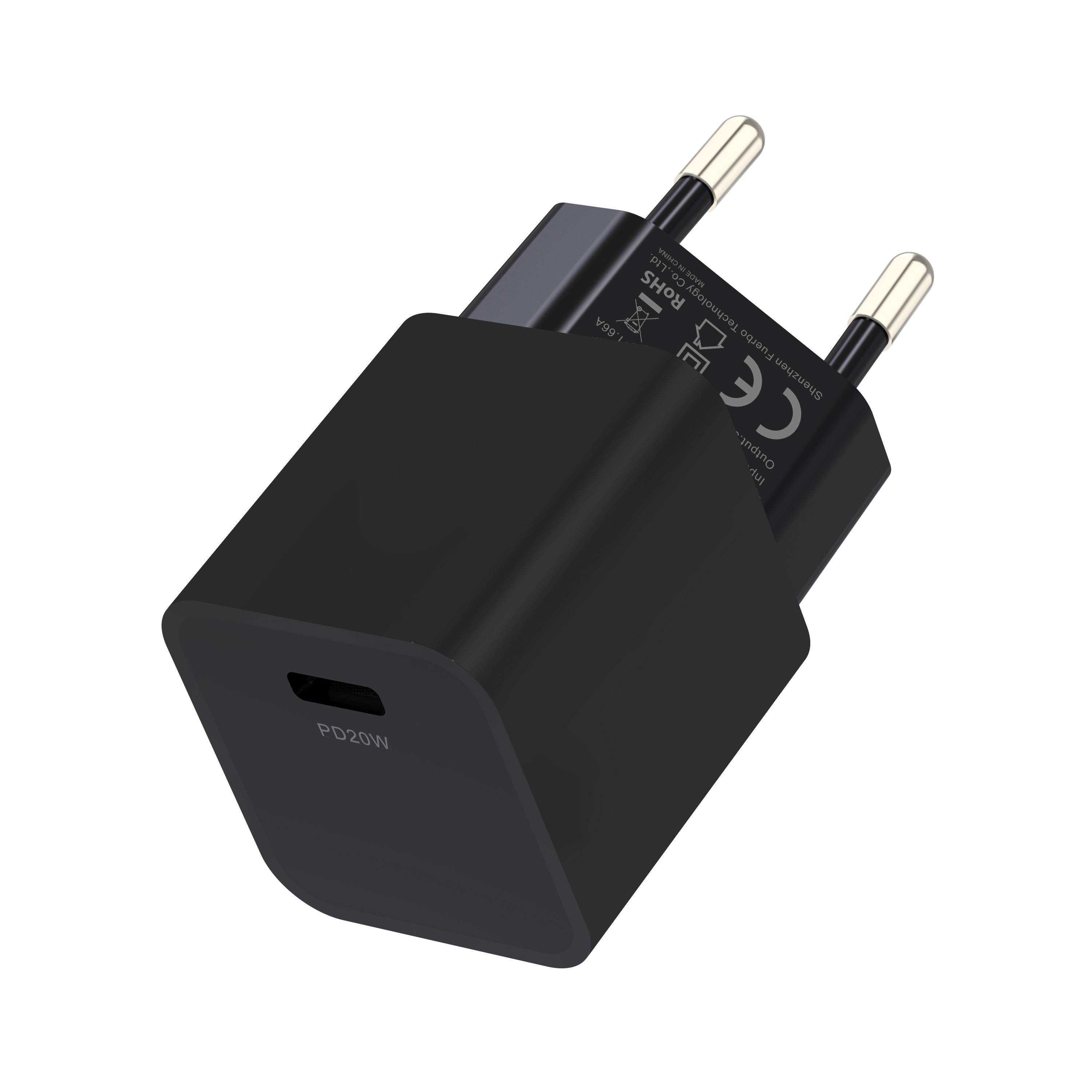 Black 20W PD Portable Smartphone Charger Iphone 12 USB Wall Charging