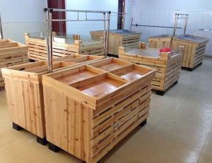 Wholesale Supermarket Wooden Retail Display Shelving / Custom Shelves For Store from china suppliers