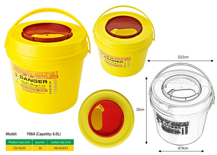 6.2 Litre Sharps disposal container, Sliding Lid, Red,Sharps Container | WinnerCare