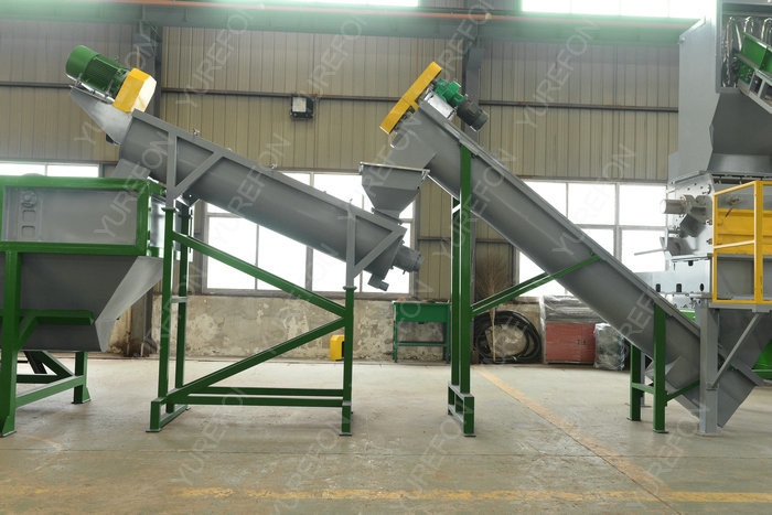 SUS304 Polythene Bags Recycling Machines 1000 Kg / H With Oil Washing Hot Washer