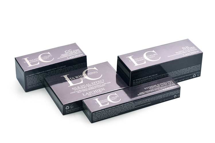 Skincare Cosmetic Packaging Boxes Black Tuck Top Boxes Matt Lamination