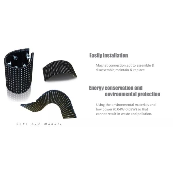 Indoor Soft Flexible LED Display durable Soft Rubber Module Full Color Indoor