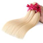 3 Bundles Straight Peruvian Human Hair Weave For Lady 613 Blonde Color