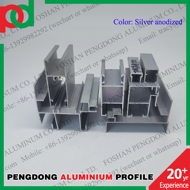 Sliding Windows Aluminum Profiles For Cote D'Ivoire Silver Anodized And Powder Coated Bronze And Flashy Grey