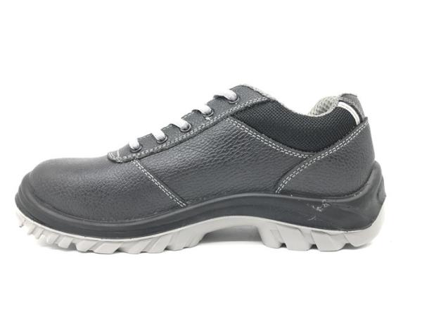 Embossed Cow Leather Steel Cap Safety Boots Piercing Resistant For Police