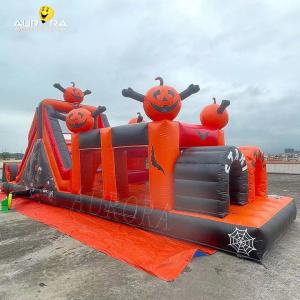Wholesale Outdoor Giant Commercial Obstacle Course Inflatable Halloween Pumpkin Themed from china suppliers