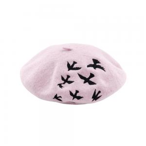 China Polyester Wool Beret Cap Hat Solid Color​ For Women Halloween on sale