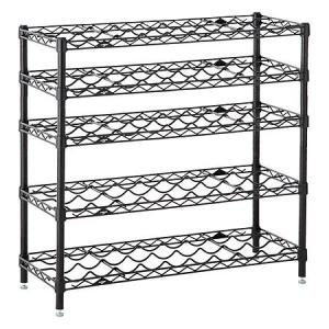 Wholesale Black Coated Wine Commercial Wire Shelving Rack , 5 Shelf Wire Storage Unit from china suppliers