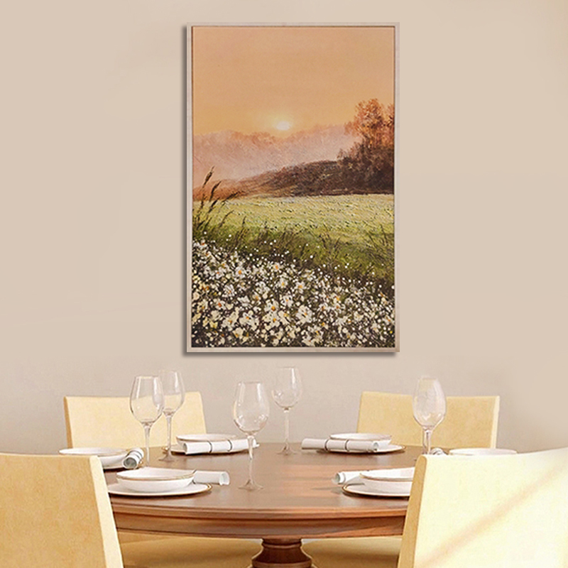 Colorful Thick Texture Country Field Landscape Painting Pure Hand-painted Artwork for Home Hotel Coffee Bars and Office