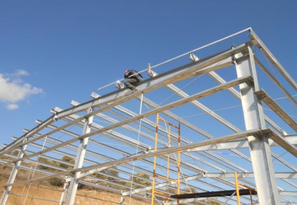 Hot Dipping Galvanized Industrial Steel Building Construction Corrosion
