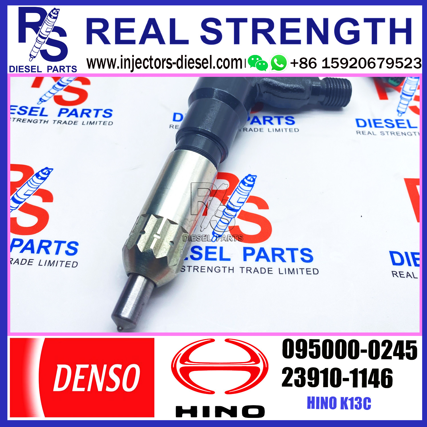 Diesel Fuel Injector 095000-0240 095000-0241 095000-0242 095000-0245 for HINO K13C Engine 23910-1145 S2391-01146