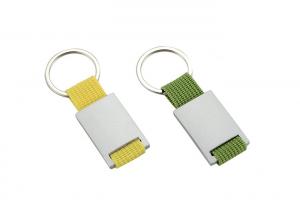 Wholesale Bright Canvas Retractable Key Chain Metal Logo Zinc Alloy Green Yellow from china suppliers