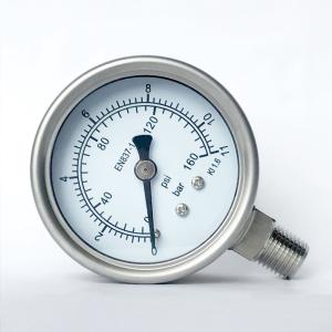 Wholesale 2.5&quot; Dial 11 bar Oil Manometer 316 SS Tube/Socket All Stainless Steel Pressure Gauge for Petrochemical Industries from china suppliers