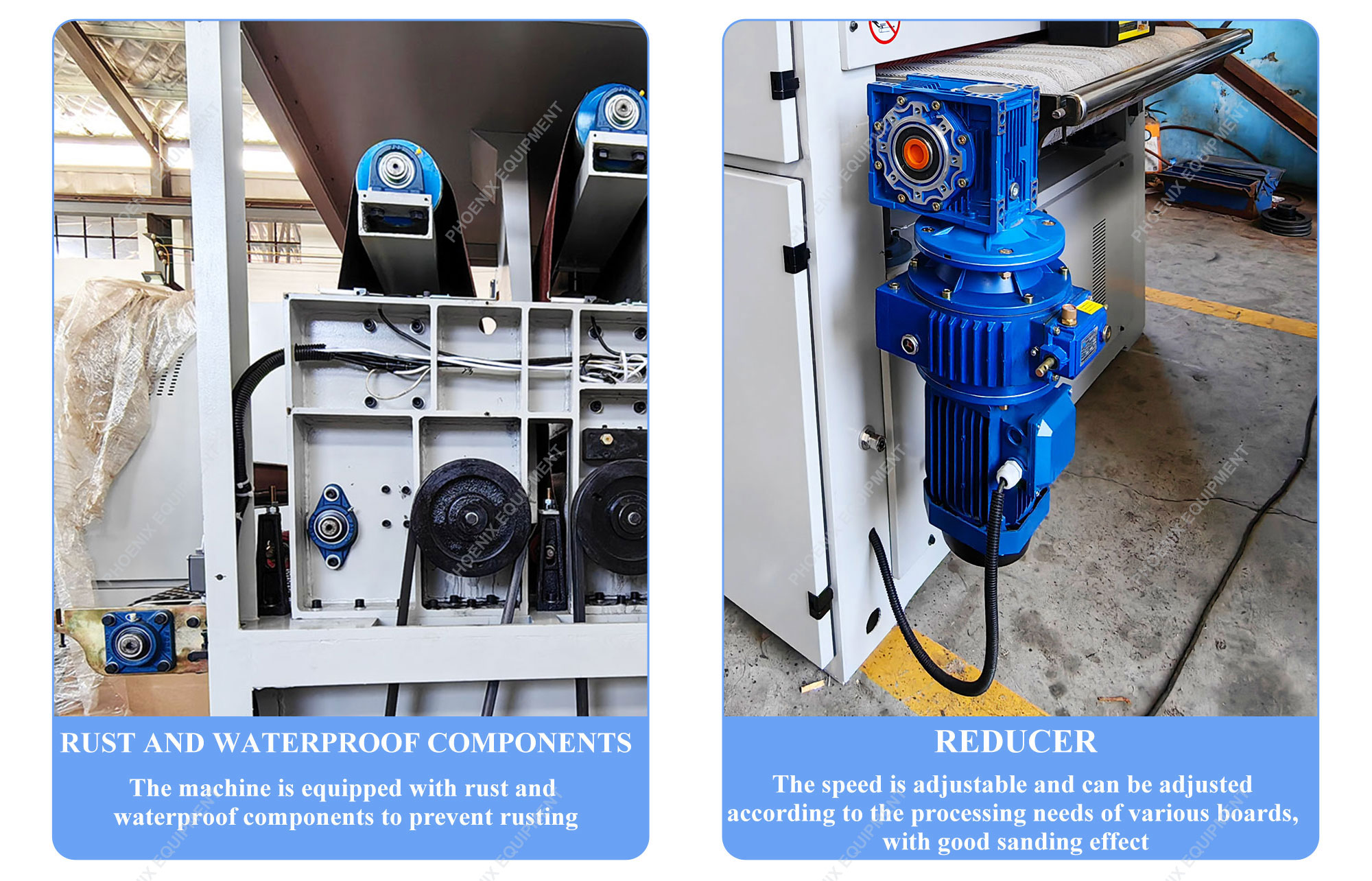 190mm Third Roller Diameter Double-Sided Sanding Machine for Wooden Boards at 0.6Mpa