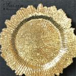 Cheap Wedding Decoration Supplies Acrylic Gold Charger Plate Wedding Plastic