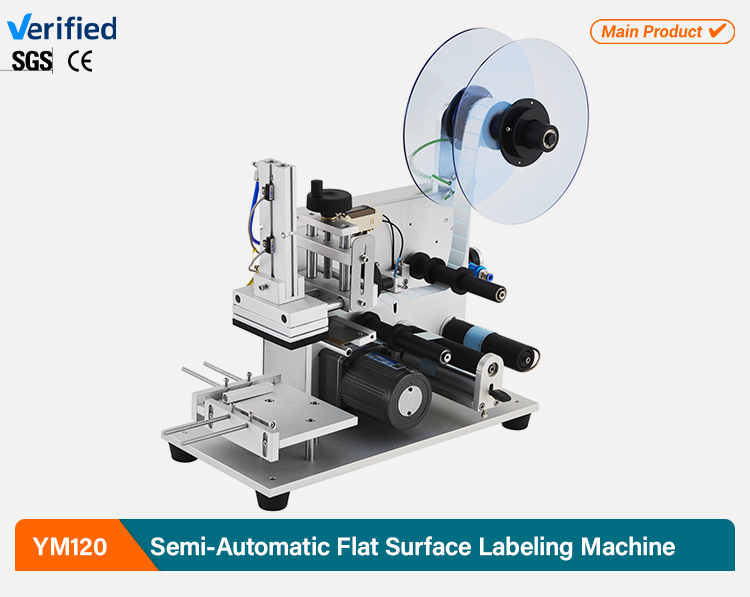 YM120 Semi-Automaticl Labeling Machine For Cardboard Boxes / Square Bottles / Tin Cans