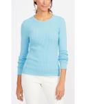 WOMEN'S 54% COTTON/44% MODAL/2% SPANDEX PULLER KNITTED RIB SWEATER