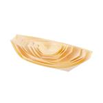 7inch Handmade Wood Disposable Serving Cone Sushi Food Boat For Dessert