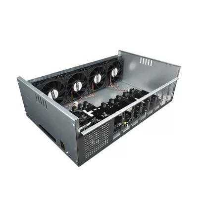 560 X 350 X 170mm ETH Mining Machine Built In PSU 1800W Mining Rig Frame 8 GPU