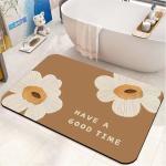 customized Printed Flower Bathroom Waterproof Carpet Absorbent diatom mud mat