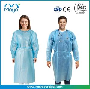 Wholesale PPE Disposable Isolation Gowns Blue Level 2 SMS 40gsm Non Woven Material For Dental Medical Use from china suppliers
