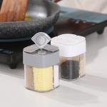 Four Grid Pepper Powder Transparent Spice Box Seasoning Jar Outdoor Portable