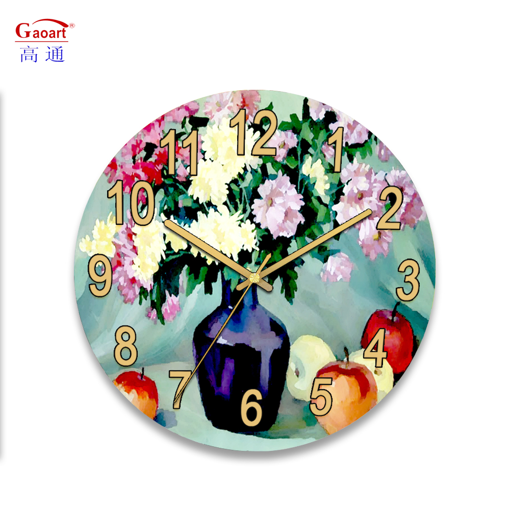 12inch Customized Size Glass Time Sublimation Hanging Wall Clock for Living Room