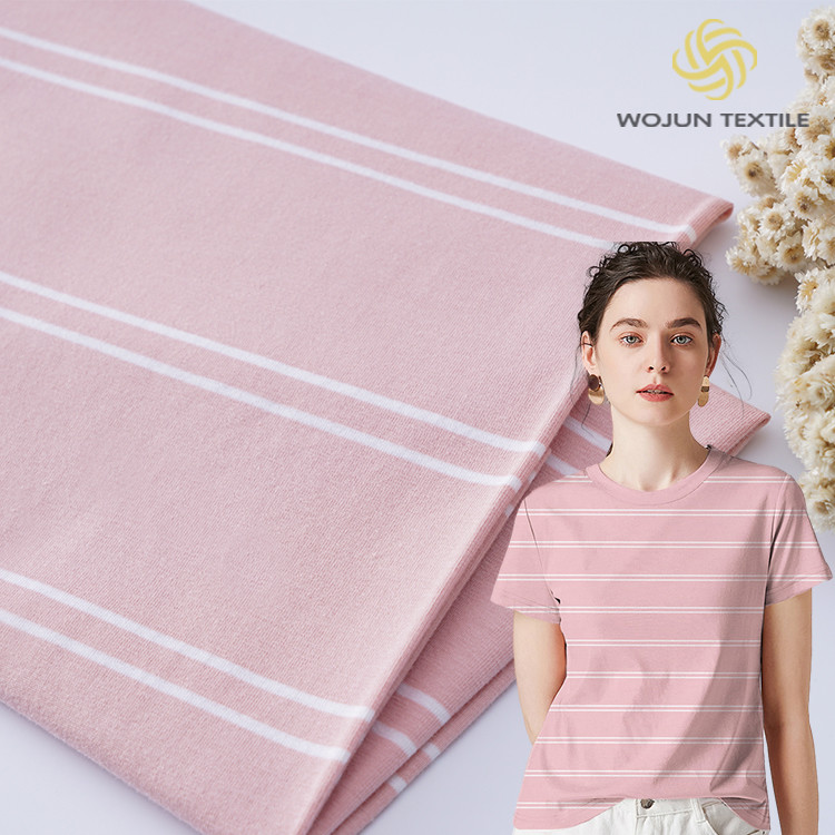 Healthy And Skin-Friendly Soft Cotton ​Striped Material Fabric For T-Shirt