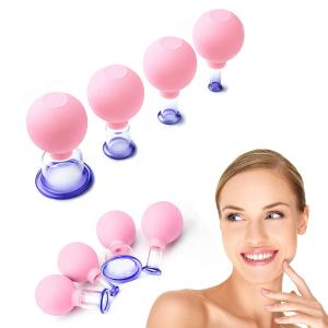 Wholesale 4 Pcs Facial Glass Cupping Perfect For Cupping Massage, Lymphatic Drainage, Anti Aging Beauty Tool, For Face, Neck from china suppliers