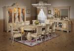 European Luxury Wood Dining Room Sets Round Wood Dining Table Fabric Leather
